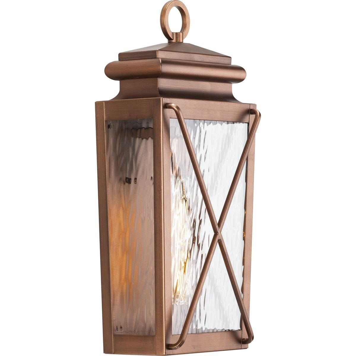Wakeford Collection 1-Light Antique Copper Clear Water Transitional Outdoor  Small Wall Lantern Light in x 5.75 in x 17.88 in Bed Bath  Beyond  32821313