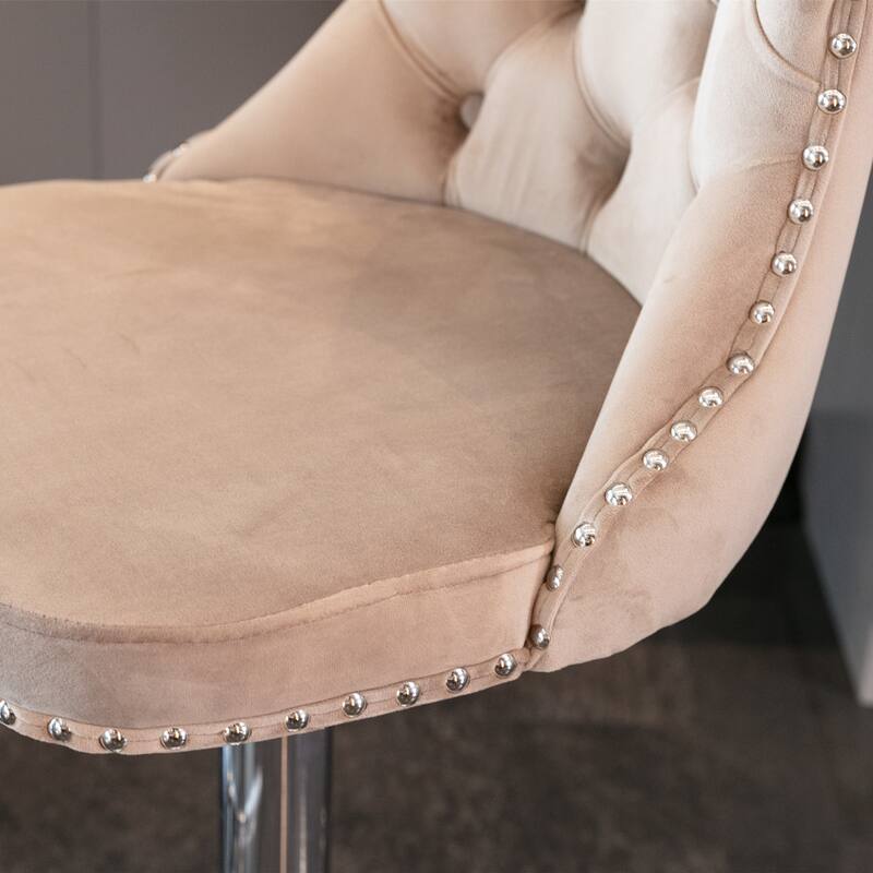 Modern Upholstered Bar Stools with Backs Comfortable Tufted for Home Pub and Kitchen Island,Set of 2