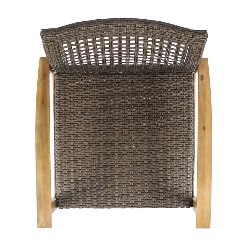 Augusta Outdoor 5 Piece Wood and Wicker Club Chairs and Fire Pit Set by Christopher Knight Home