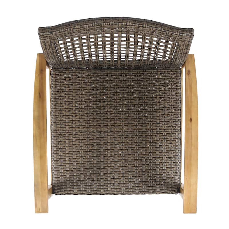 Hampton Outdoor Wood/Wicker Club Chair (Set of 2) by Christopher Knight Home