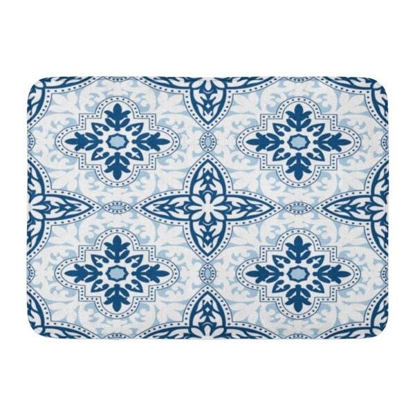 Shop Blue Moroccan Beautiful Ornamental Colorful Pattern Portuguese Abstract Doormat Floor Rug Bath Mat 23 6x15 7 Inch Multi On Sale Overstock 31776566
