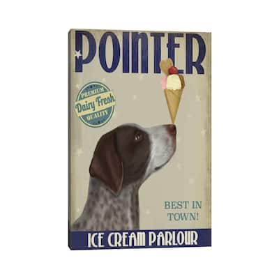 iCanvas "German Shorthaired Pointer Ice Cream" by Fab Funky Canvas Print