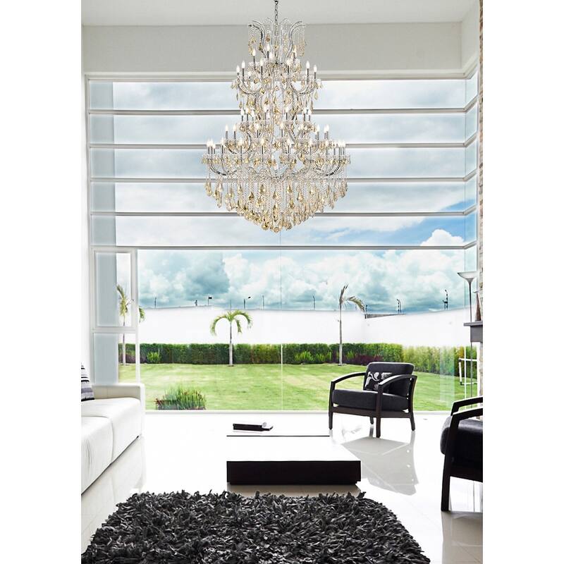 Fleur Illumination Collection Chandelier D:54in H:72in Lt:61 Chrome Finish
