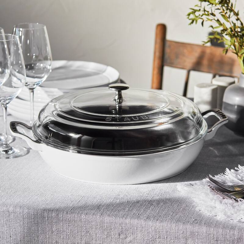 STAUB Cast Iron 3.5-qt Braiser with Glass Lid