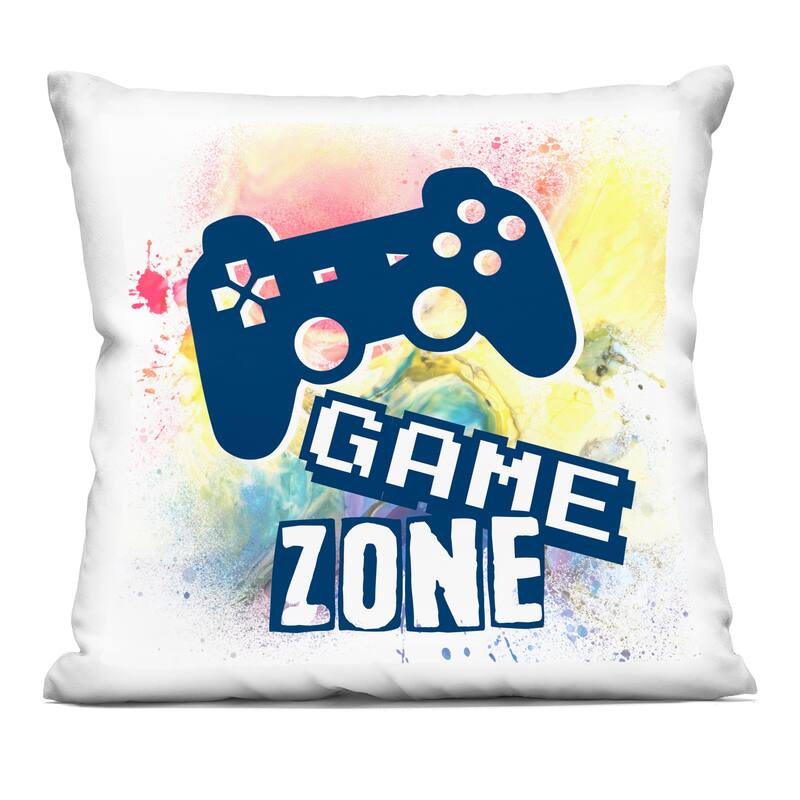 Stupell Retro Modern Game Zone Decorative Printed Throw Pillow Design by Marcus Prime - Accent - Polyester - Yellow - Single