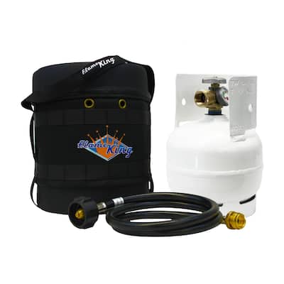 Flame King Gas Hauler Kit, 3LB Tank, Carry Case, Adapter Hose