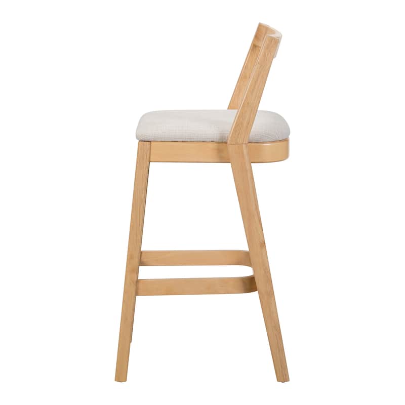Christopher Knight Home - Maelis Rubberwood Barstools with Upholstered Cushion (Set of 2)