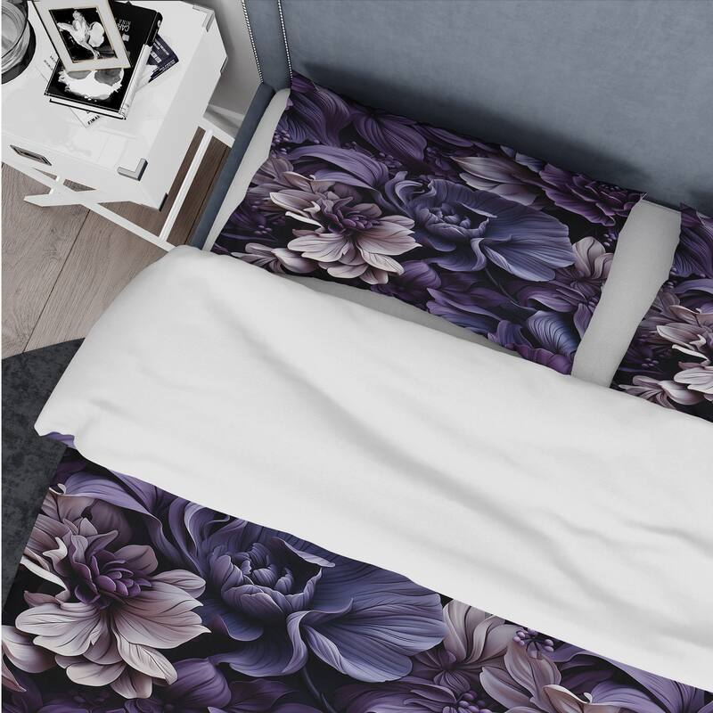 Designart "Shadowed Elegance Moody Patterns" Cottage Bedding Set With Shams