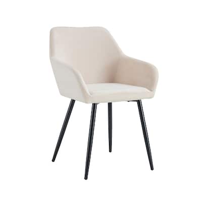 Modern 2 Piece Velvet Kitchen Dining Chairs with Cushions, Metal Legs, Backrest for Dining Room Kitchen Living Room Bedroom