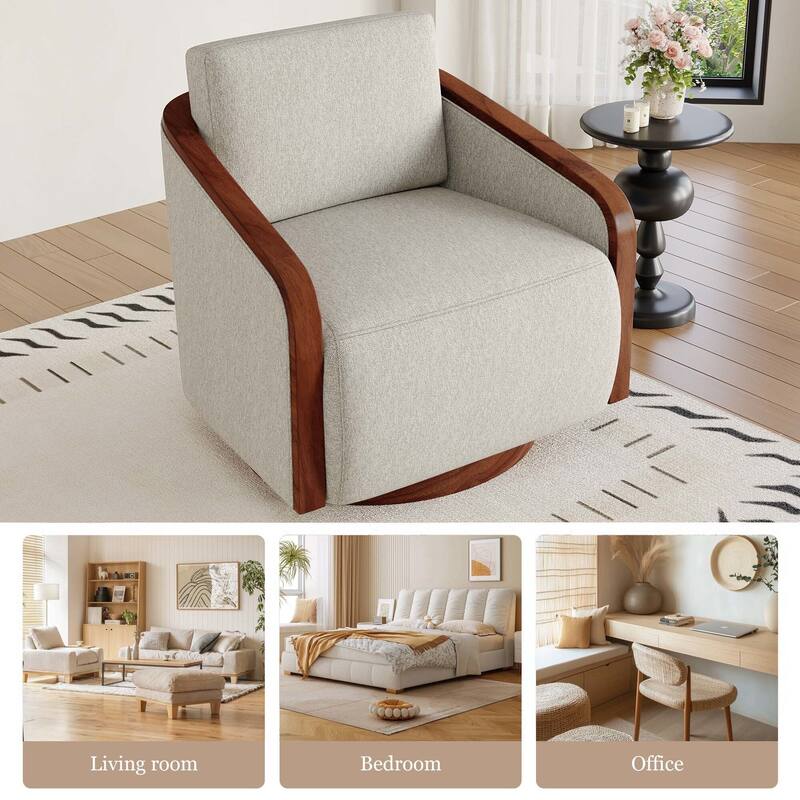 Modern Upholstered Swivel Accent Chair Set of 2