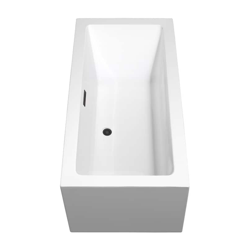 Wyndham Collection Melody 60-inch White Freestanding Soaking Bathtub