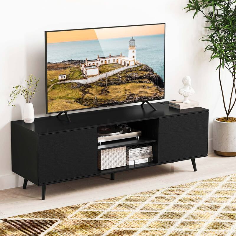 Costway TV Stand for 60" TVs Mid Century Modern Media Console Table - See Details