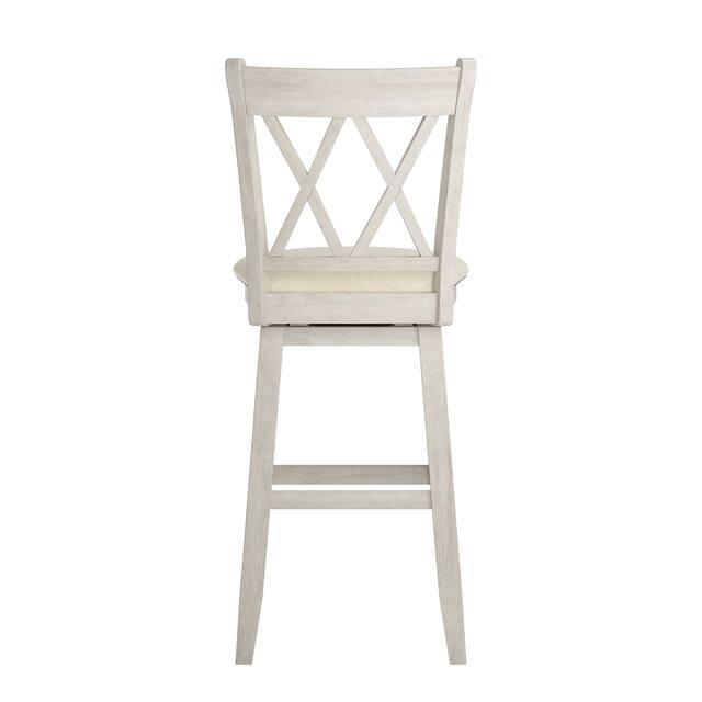 Eleanor Double X Back Wood Swivel Bar Stool by iNSPIRE Q Classic