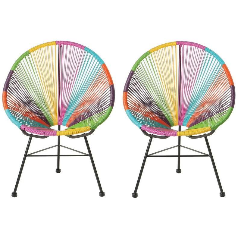 Acapulco Chair. Set of 2 - H34.5x W28.5x D32.75 - Multi