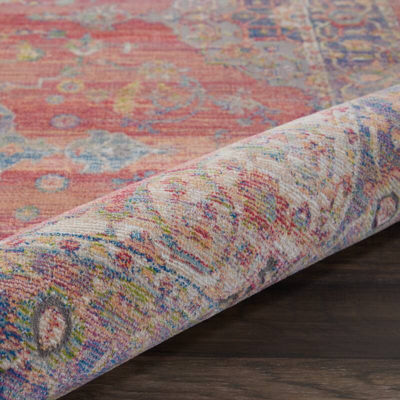 Fenic Power Loomed Distressed Floral Traditional Non Skid Area Rug By HomeRoots - 72' X '48' X '0.5