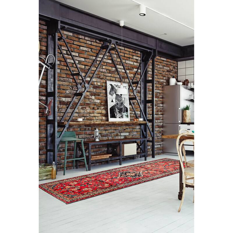 ECARPETGALLERY Hand-knotted Andelz Red Wool Rug - 2'8 x 10'4