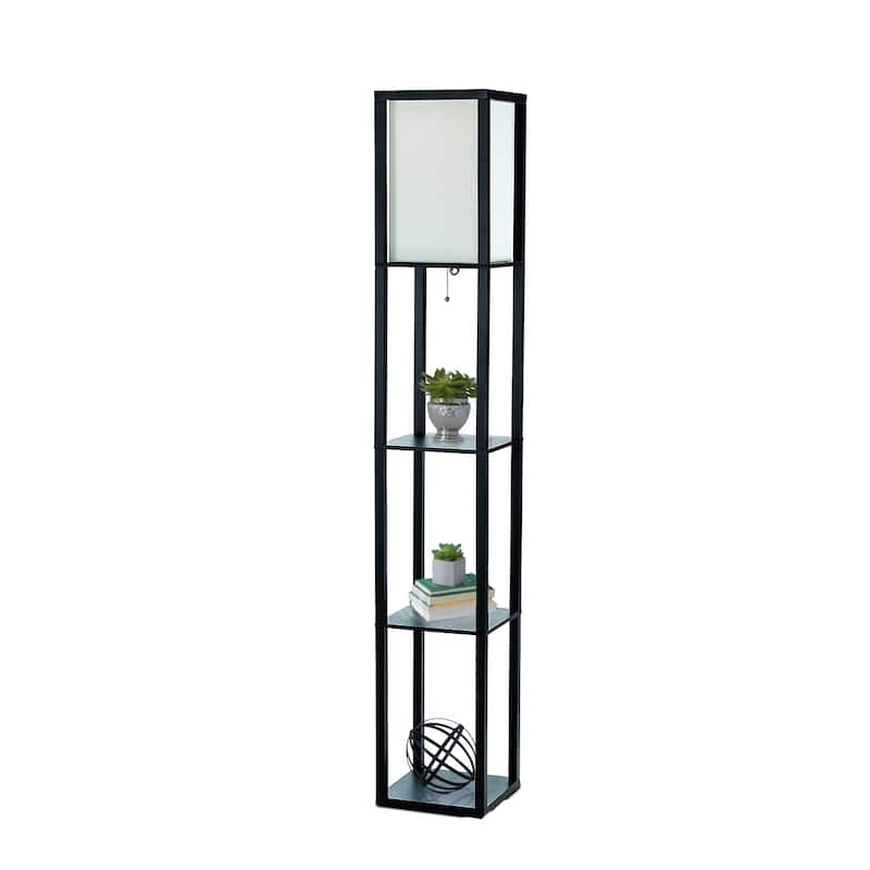 Porch & Den Victorine Floor Lamp Etagere Organizer Storage Shelf