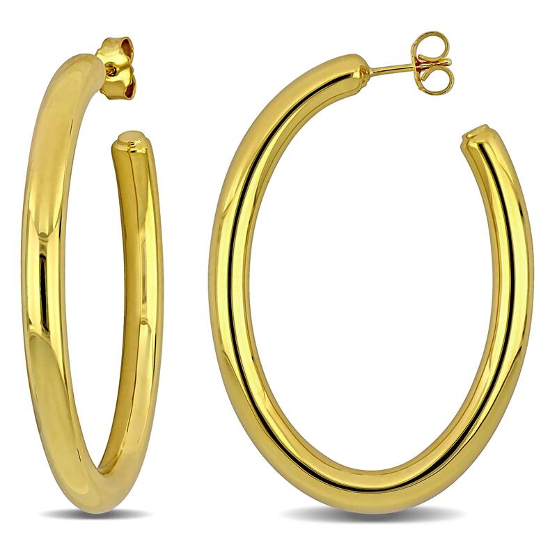 Miadora 49mm Oval Hoop Earrings in 14K Yellow Gold