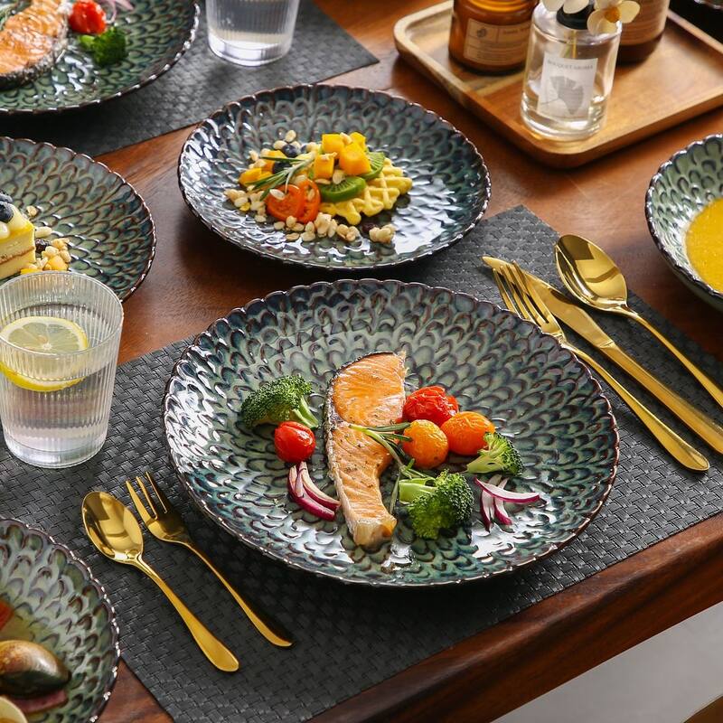 vancasso Chrys Flambed Glaze Stoneware Dinnerware Set
