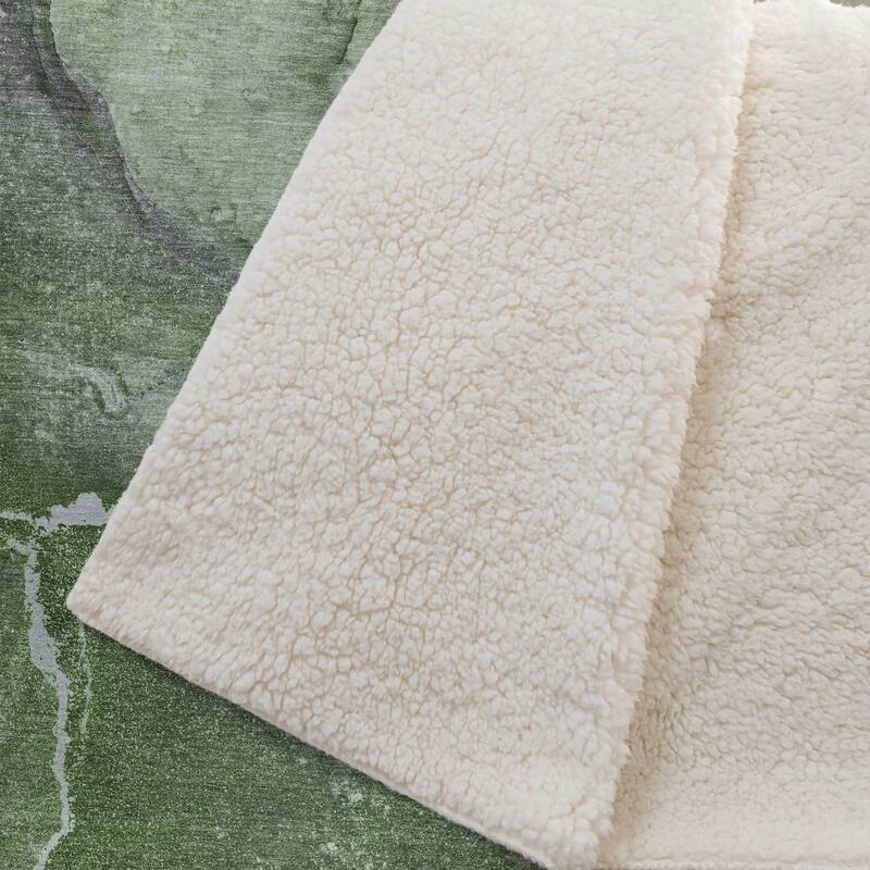 Premium Machine Washable Contemporary Sherpa Throw Blanket