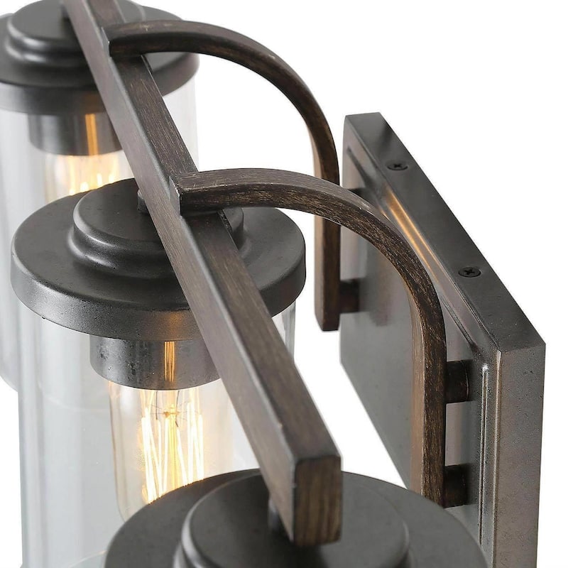 Farmhouse 3/4-Light Bathroom Vanity Light Cylinder Glass Wall sconces