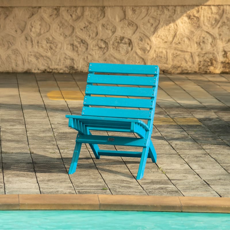 Versailles Fully Assembed All-Weather HDPE Outdoor Folding Patio Chair - Hawaiian Blue