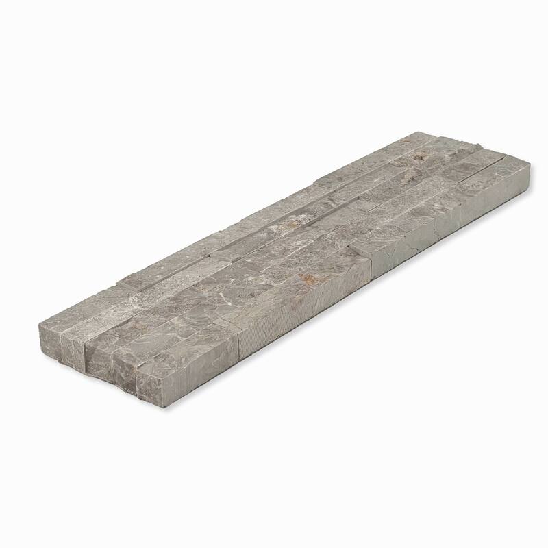 Slender Strip 3 in. x 12 in. Panel and 3 in. x 12 in. Corner Marble Wall Tile