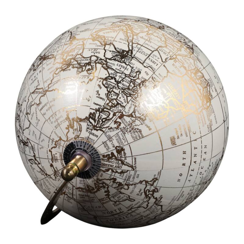 Resin Decorative Globe Modern Sleek Wood Base for Casual Home - 10.0"