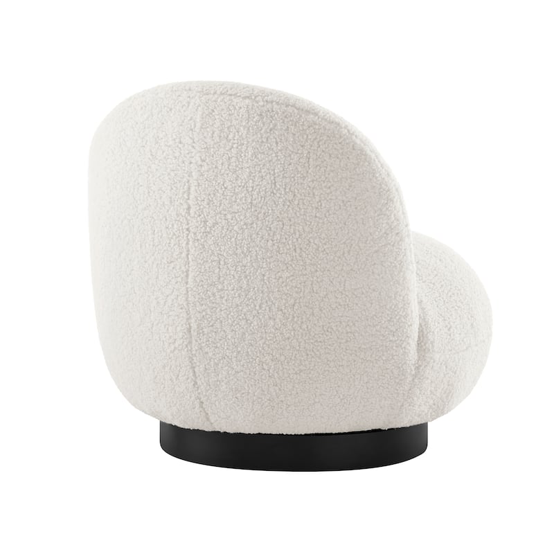 NPD Furniture Zolia Faux Shearling Swivel Accent Chair