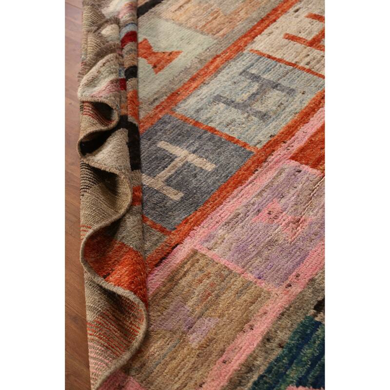 All-Over Geometric Moroccan Oriental Area Rug Hand-Knotted Wool Carpet - 8'5" x 9'11"