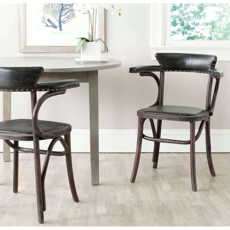 SAFAVIEH Country Tiara Antique Black Arm Chair - 24Wx20Dx32H - Antique Black