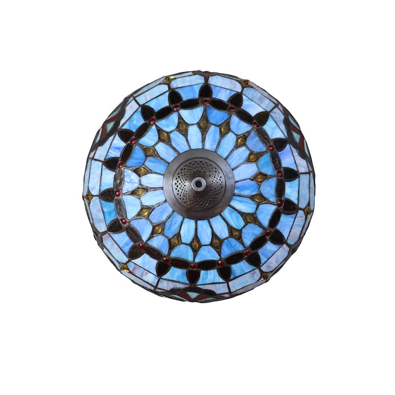 Tiffany Style Victorian Design 2+1-light Dark Bronze Table Lamp
