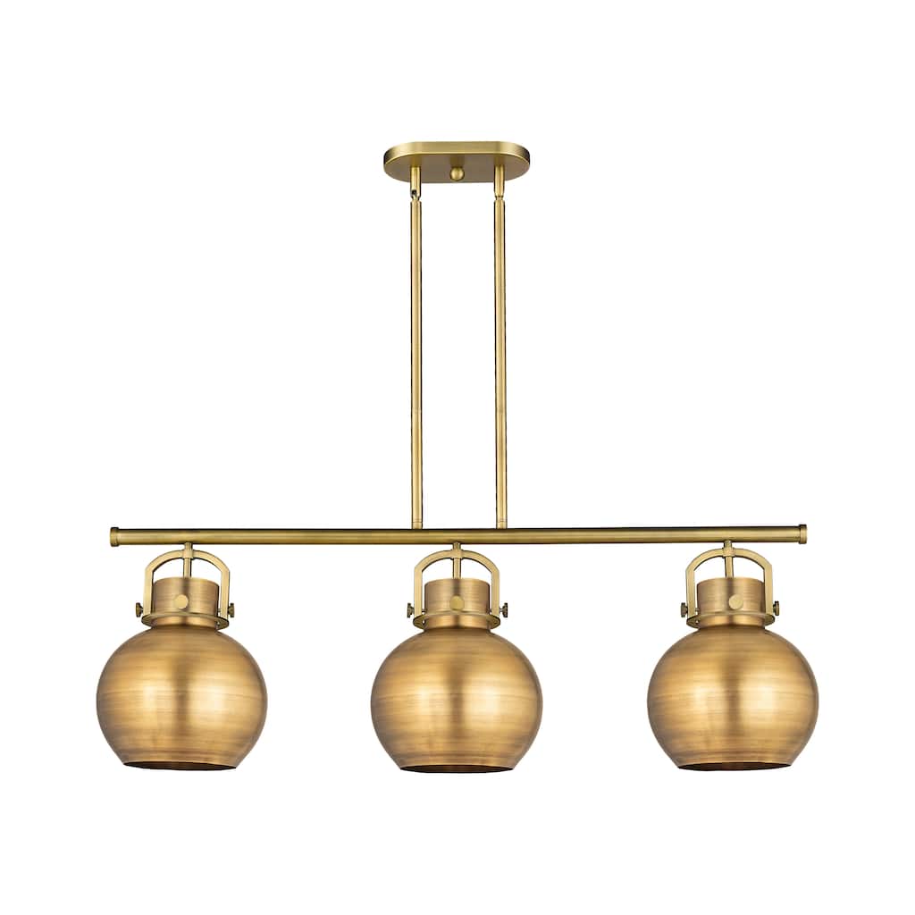 Innovations Lighting Newton Metal Sphere - 3 Light 10" Stem Hung Island Light