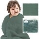 preview thumbnail 6 of 8, L'Ange Baby Towel 100% Cotton Muslin 6 Layers Quick Dry Medical Grade Packaging 28 x 37 in Green
