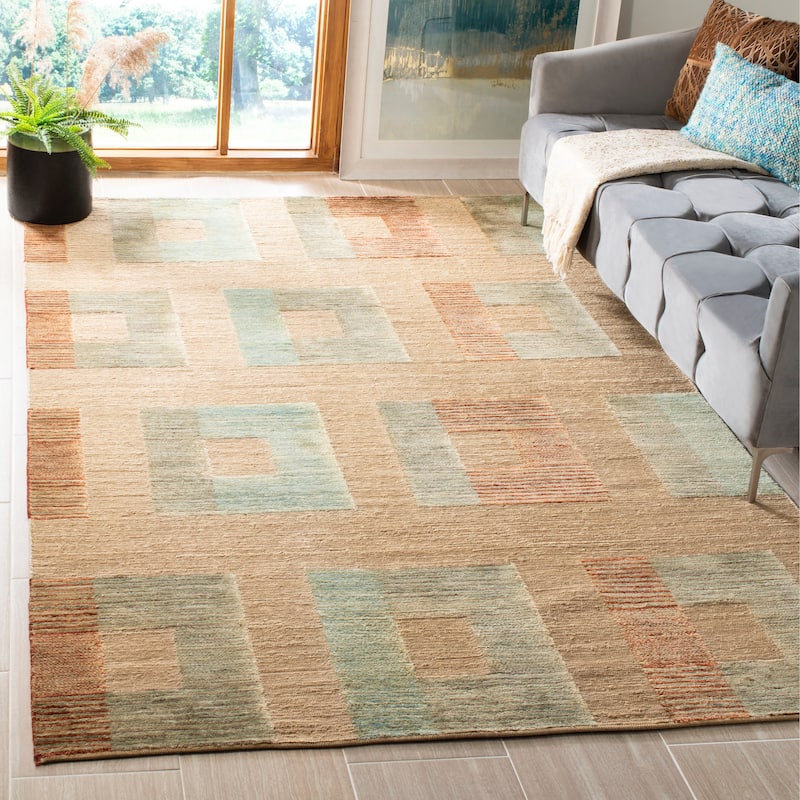 SAFAVIEH Hand-knotted Santa Fe Wivi Modern Wool Rug - 8' x 10' - Beige