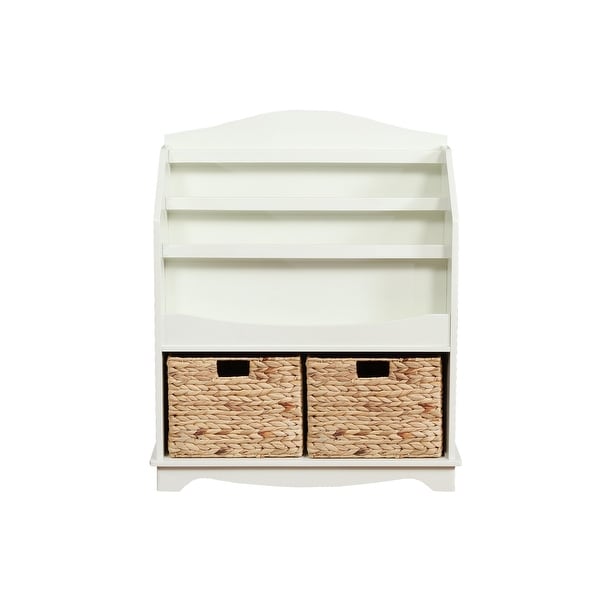 Powell Home Fashions D1029Y16 Sasha 28 1/2" Wide Wood Kids Shelving Unit with Included Baskets - Vanilla