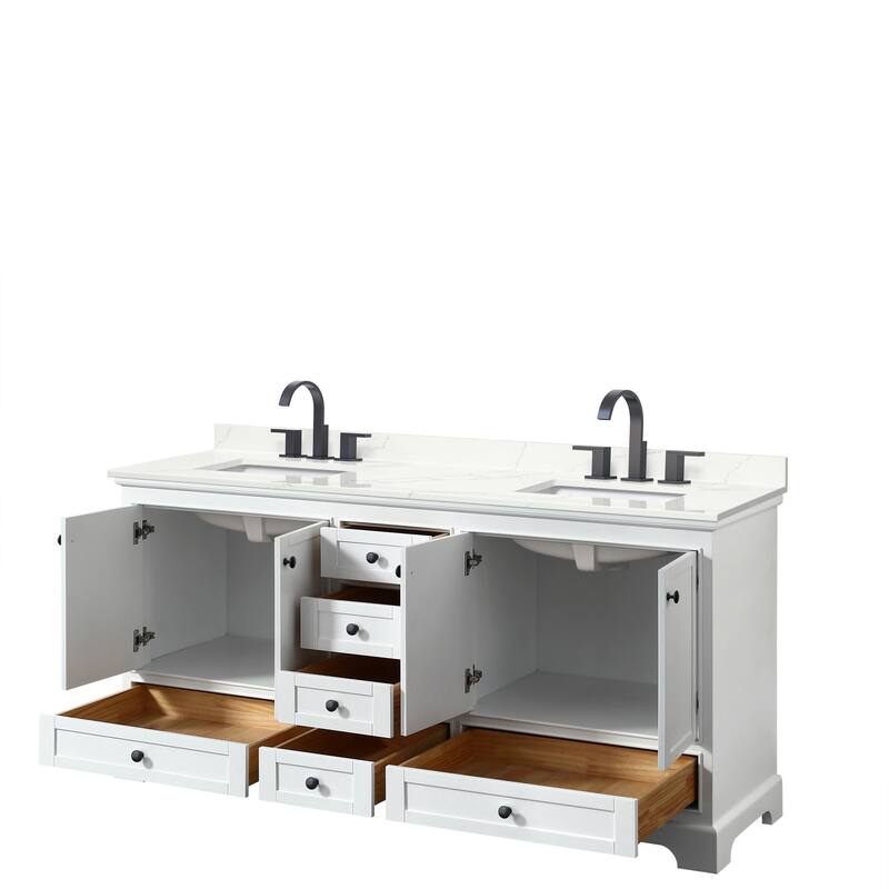 Deborah 72-inch Double Vanity, Quartz Top