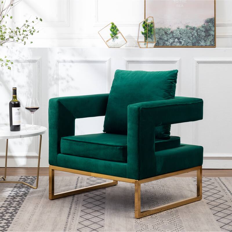 Green 29.75" Polyester Arm Chair