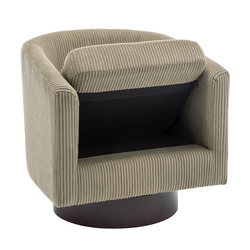 Modern Round Swivel Accent Chair Set of 2 Barrel Chair for Living Room