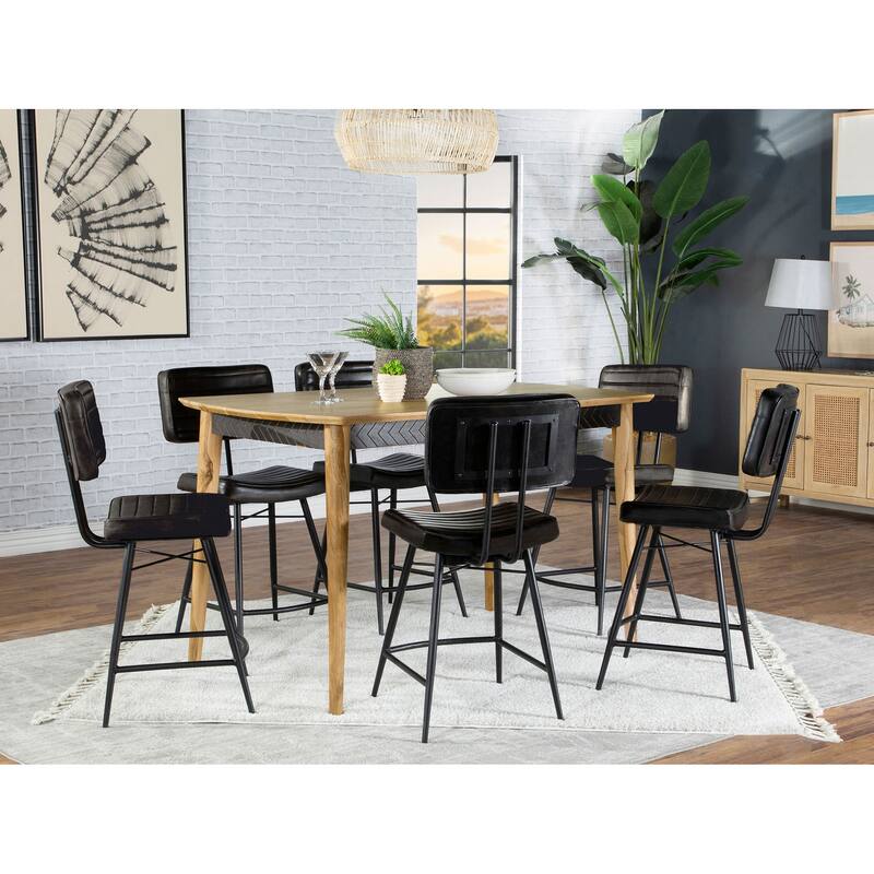 Partridge Rectangular Counter Dining Set - 7-Piece - Sheesham and Espresso