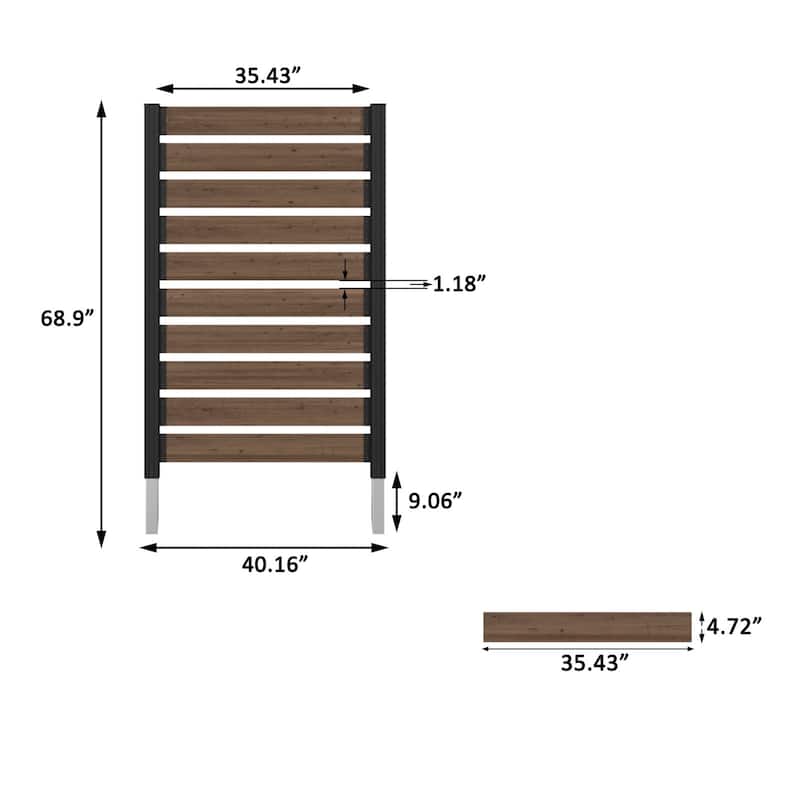 VEIKOUS 1 Pannel Versatile Outdoor Privacy Panels, Aluminum and Wooden Fence Panels for Garden