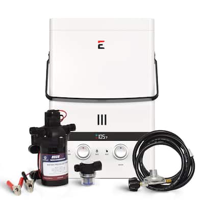 Eccotemp Luxé 1.85 GPM Outdoor Portable Tankless Water Heater w/ EccoFlo Diaphragm 12V Pump and Strainer