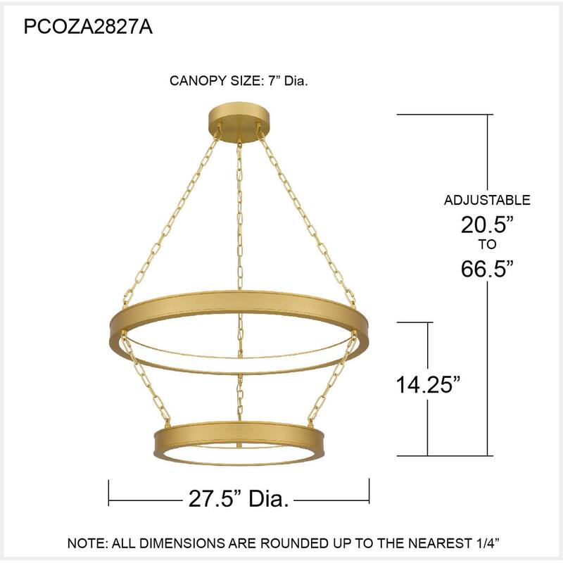 Ozara Integrated LED Antique Brass Pendant Light