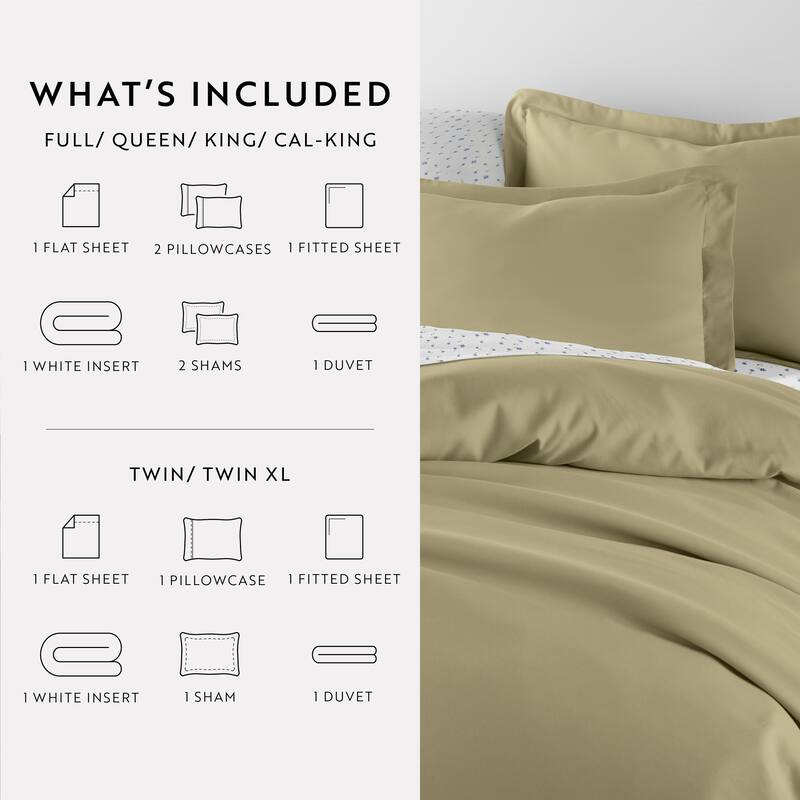 8pc Solid Duvet Bundle