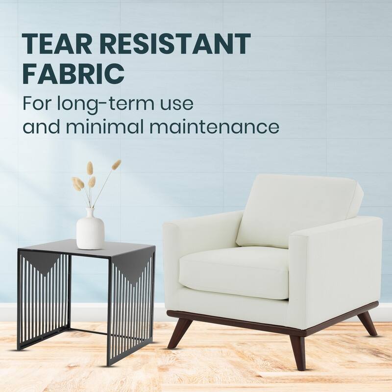 Chester Modern Sofa Leather Or Mesh Accent Side Armchair with Solid Birch Wood Frame Couch for Living Room, Bedroom, Lounge