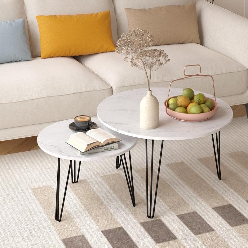 27.56'' Round Nesting Coffee Table Set of 2