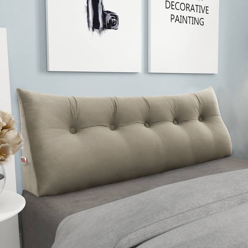 WOWMAX Bed Rest Wedge Reading Bolster Headboard Back Leaning Pillow Queen - Taupe