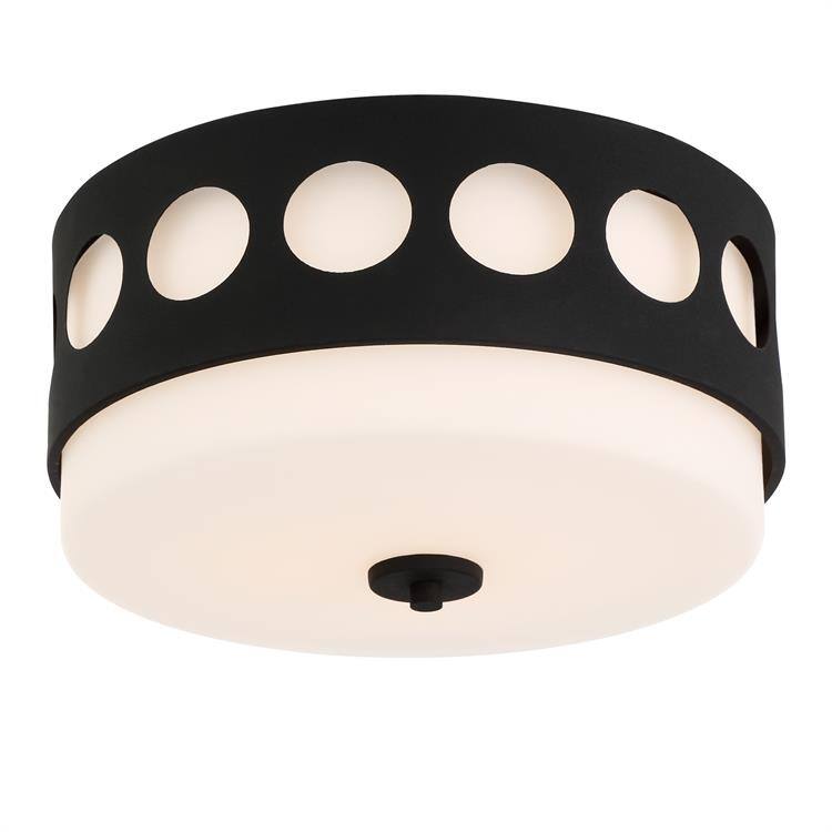 Kirby 2 Light Black Forged Ceiling Mount - 13.37'' W x 6.87'' H