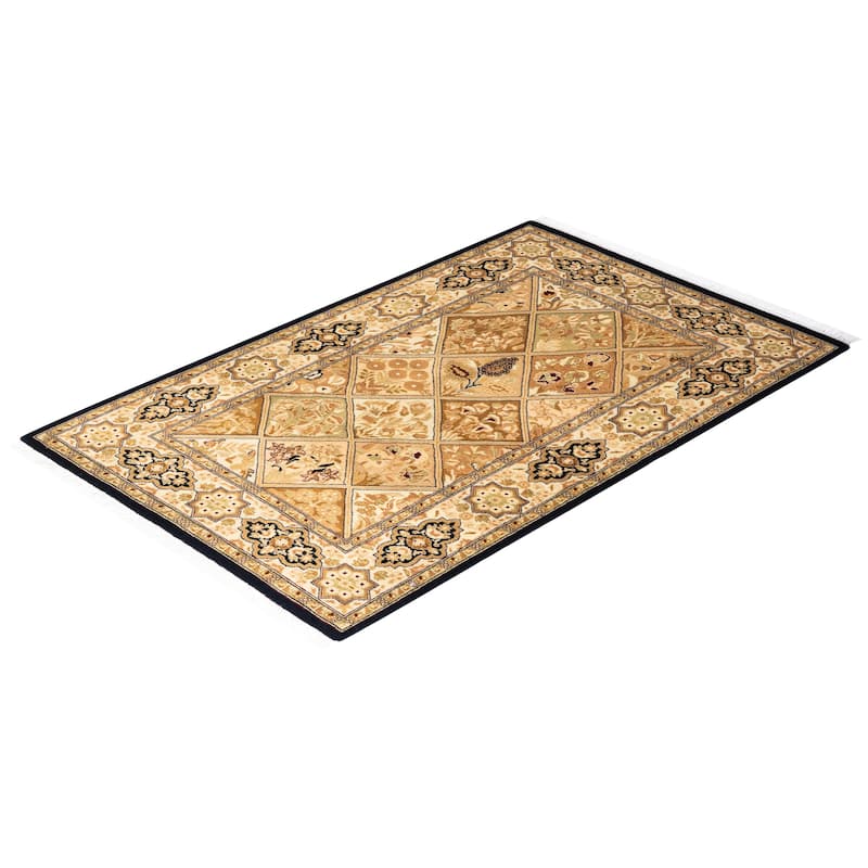 Overton Hand Knotted Wool Traditional Oriental Brown Runner