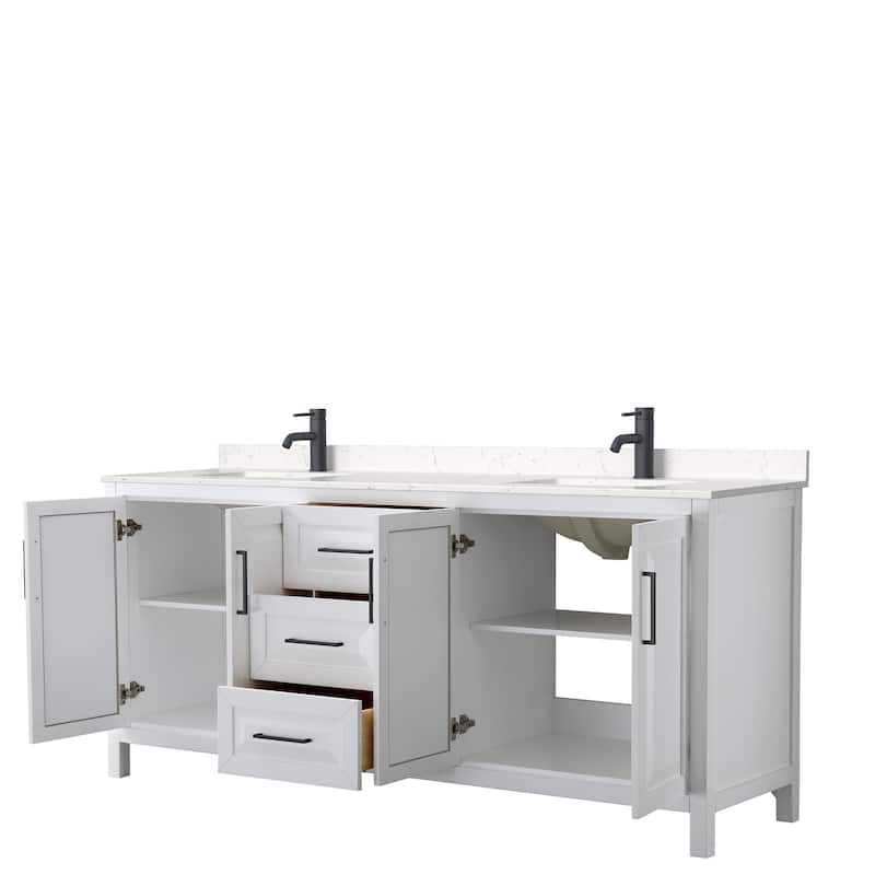 Daria 80 Inch Double Vanity, Cultured Marble Top